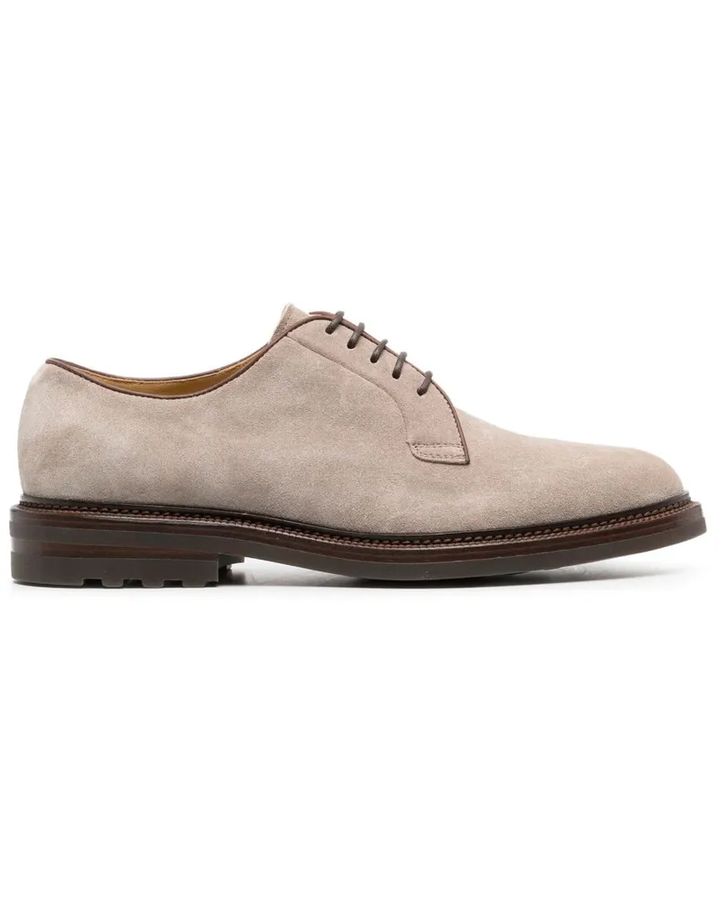 Brunello Cucinelli Derby-Schuhe aus Wildleder - Nude Nude