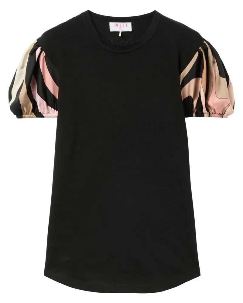Emilio Pucci T-Shirt mit bedruckten Ärmeln - Schwarz Schwarz
