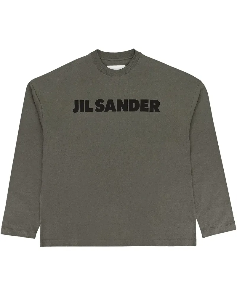 Jil Sander Olive" T-Shirt mit Logo-Print - Grün Grün