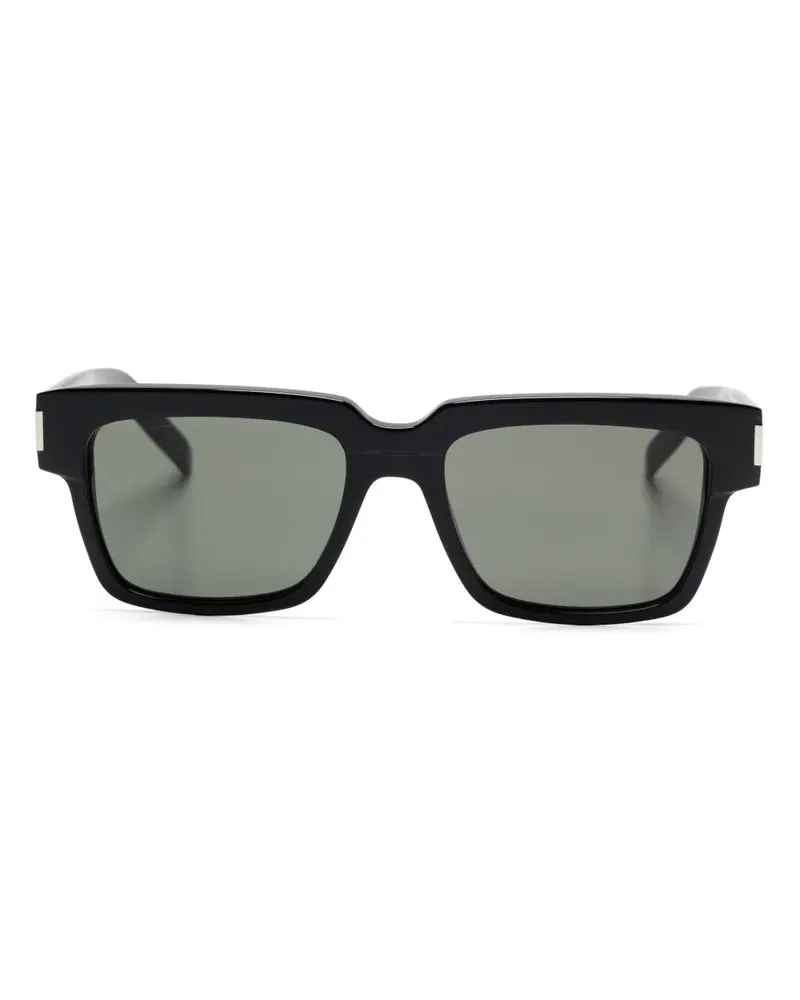 Saint Laurent Sonnenbrille mit eckigem Gestell - Schwarz Schwarz