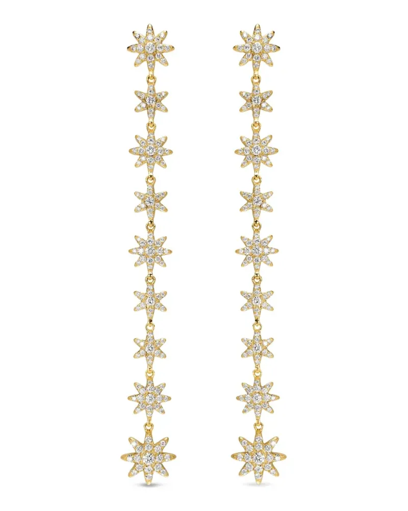 David Yurman 18kt Starburst Gelbgoldhängeohrringe mit Diamant Gold