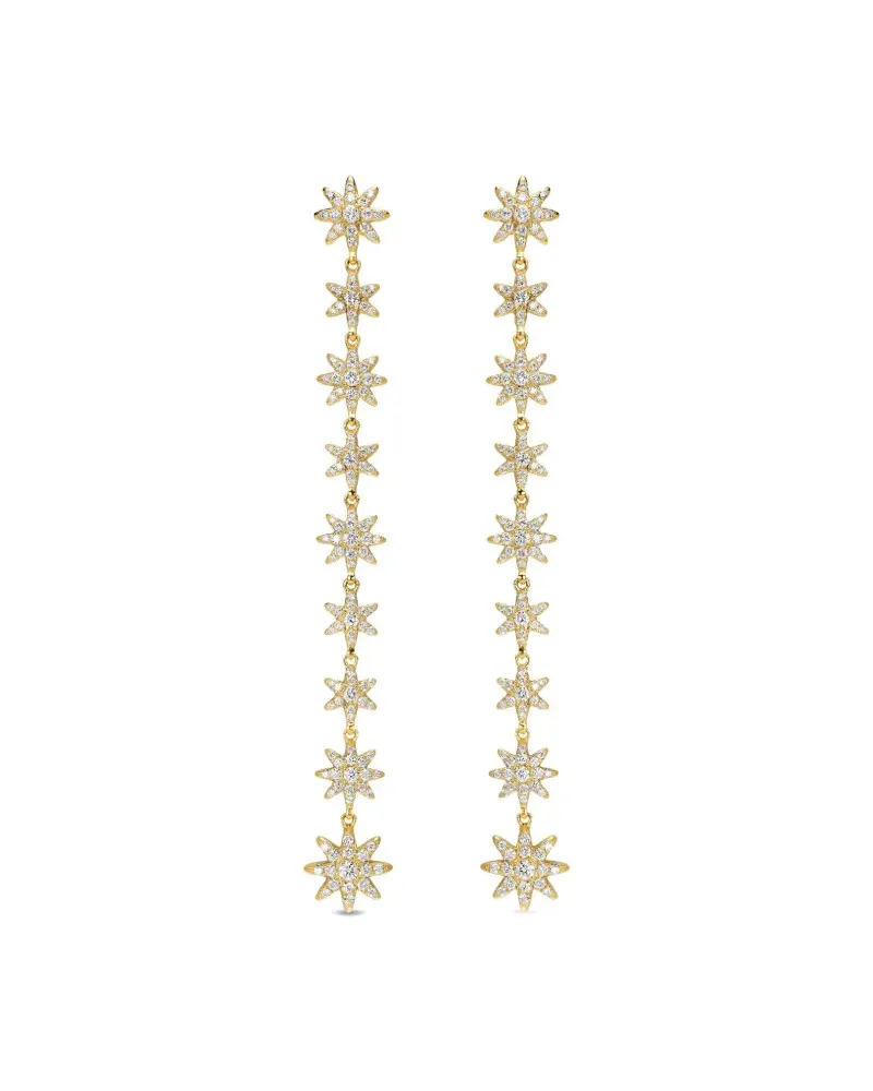 David Yurman 18K yellow gold Starburst diamond drop earrings Gold