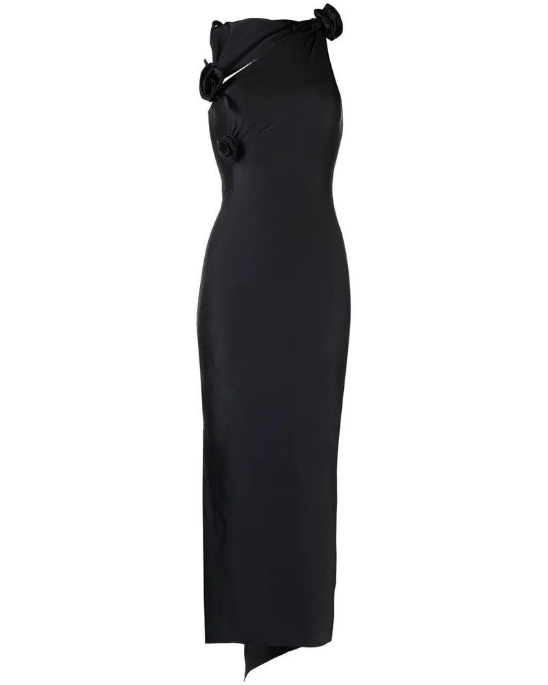 COPERNI Maxikleid mit Blumenapplikation - Schwarz Schwarz