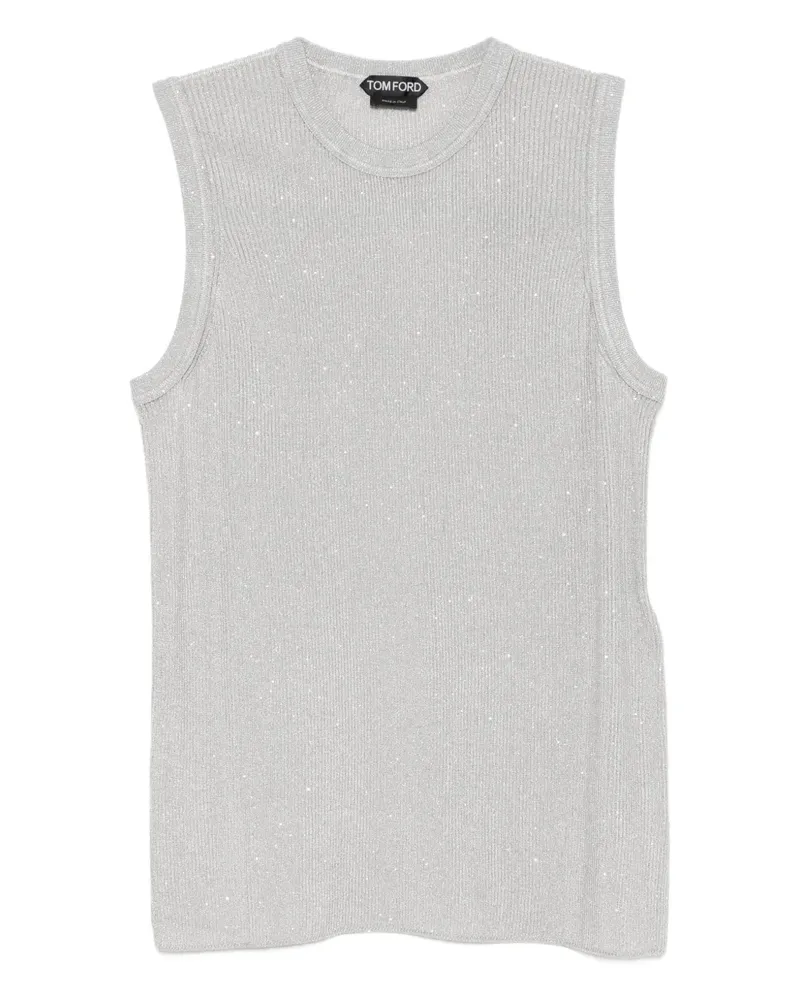 Tom Ford Tanktop mit Pailletten - Grau Grau