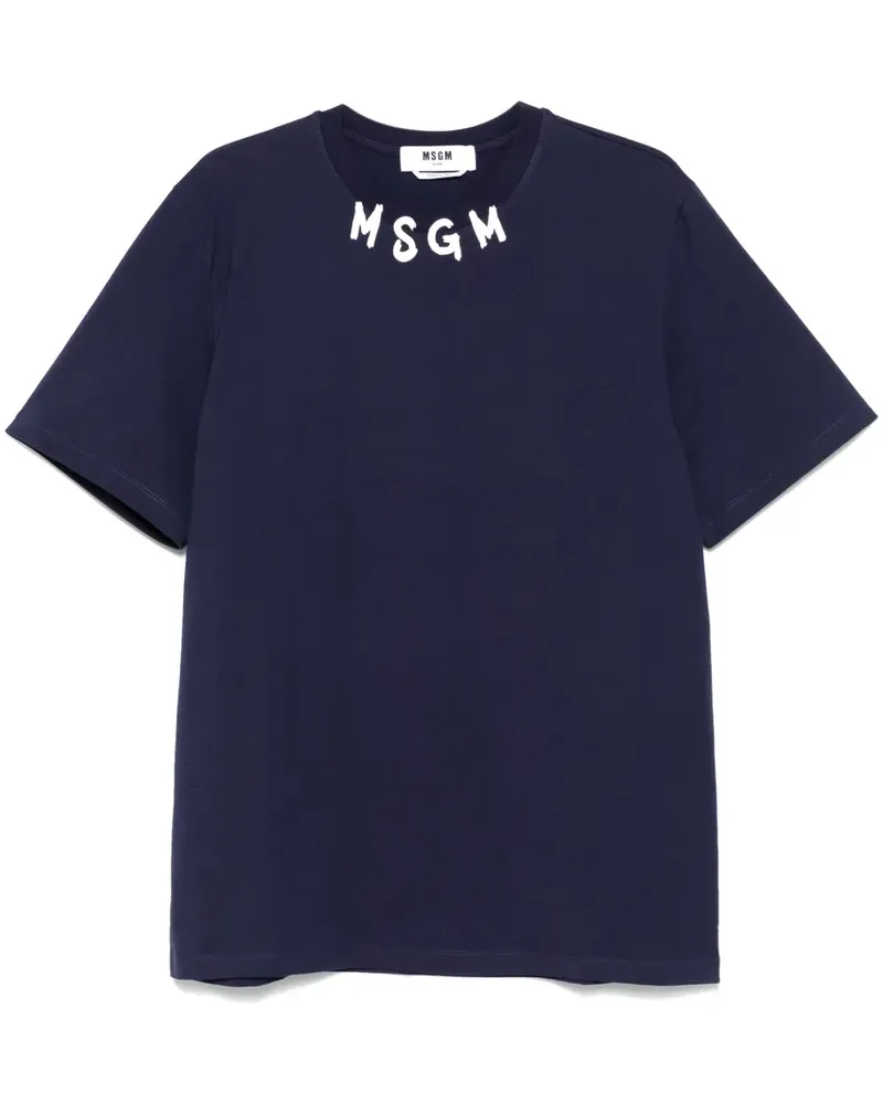 MSGM T-Shirt mit Logo-Print - Blau Blau