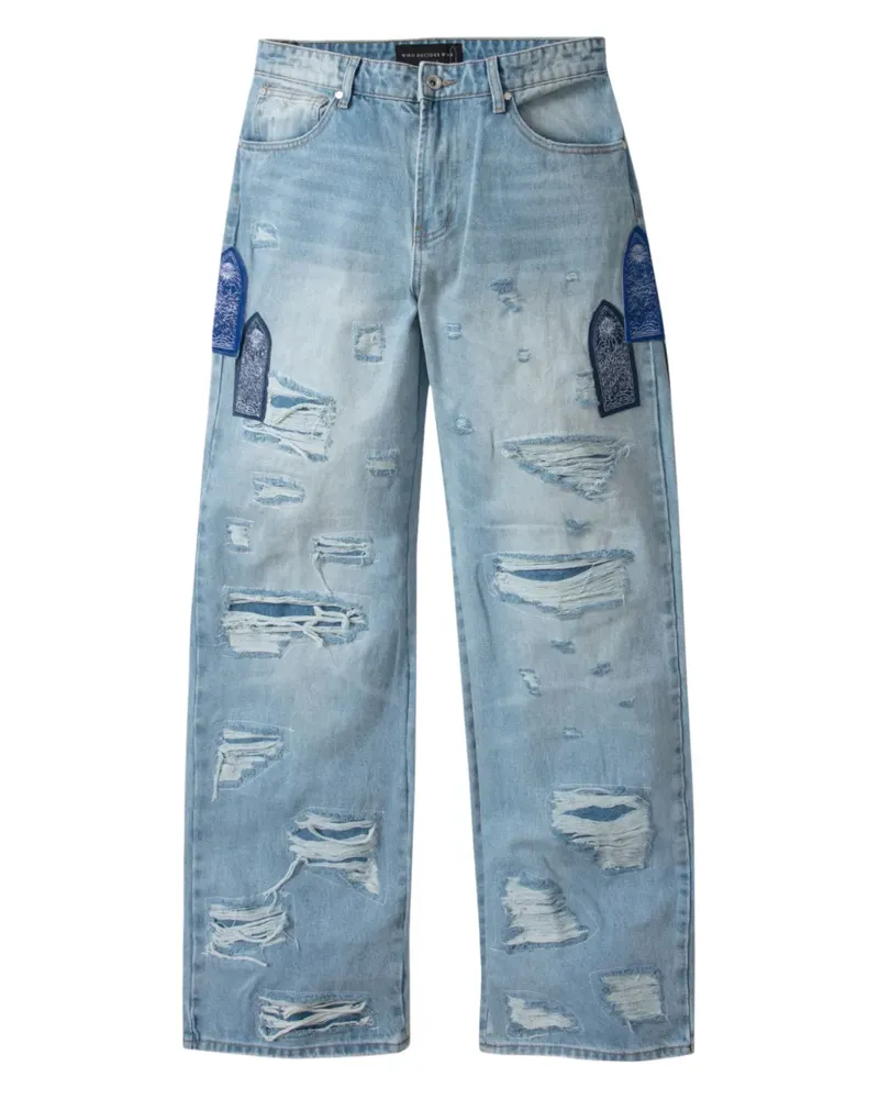 WHO DECIDES WAR Gerade Distressed-Jeans - Blau Blau