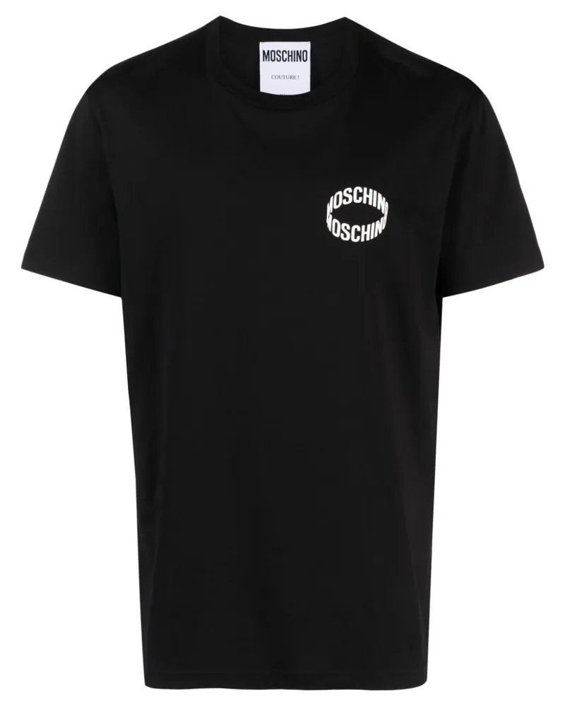 Moschino T-Shirt aus Bio-Baumwolle mit Logo Schwarz