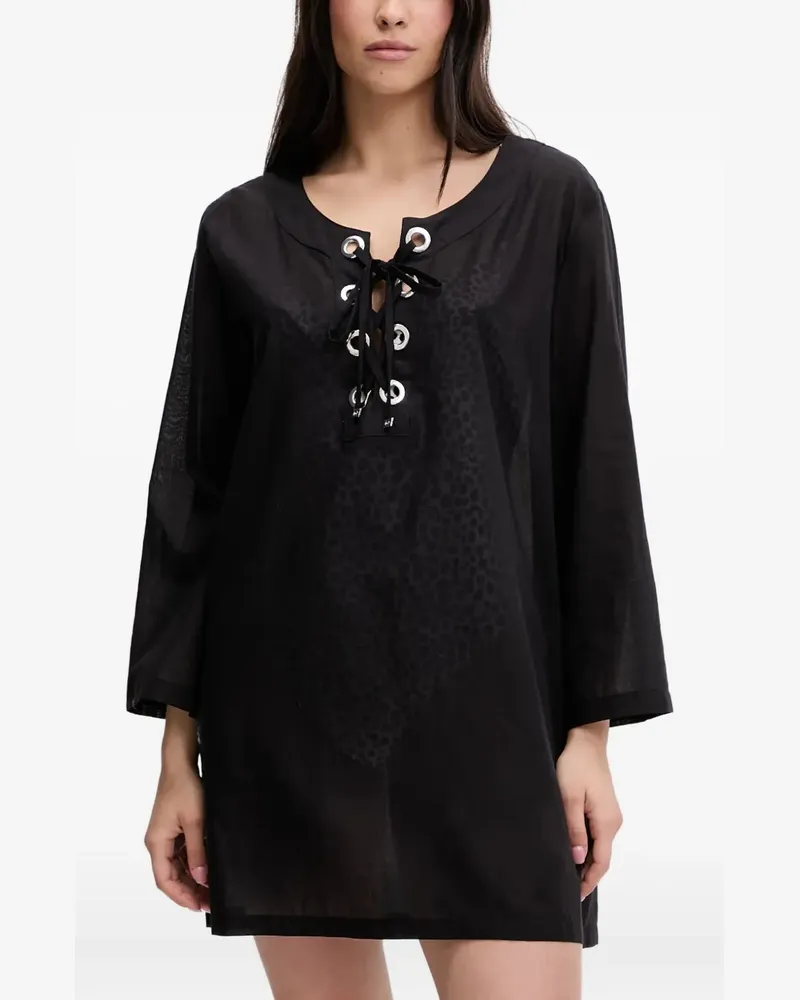 Michael Kors Kaftan mit Ösenband - Schwarz Schwarz