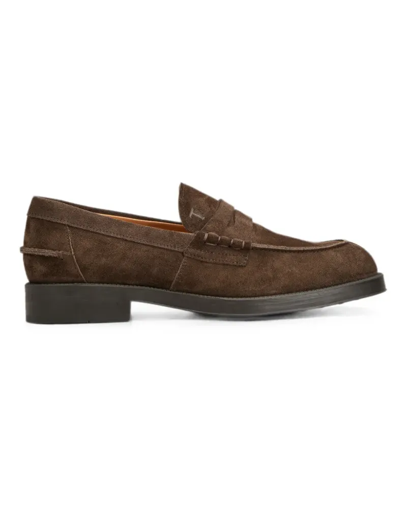 TOD'S penny-slot suede loafers - Braun Braun