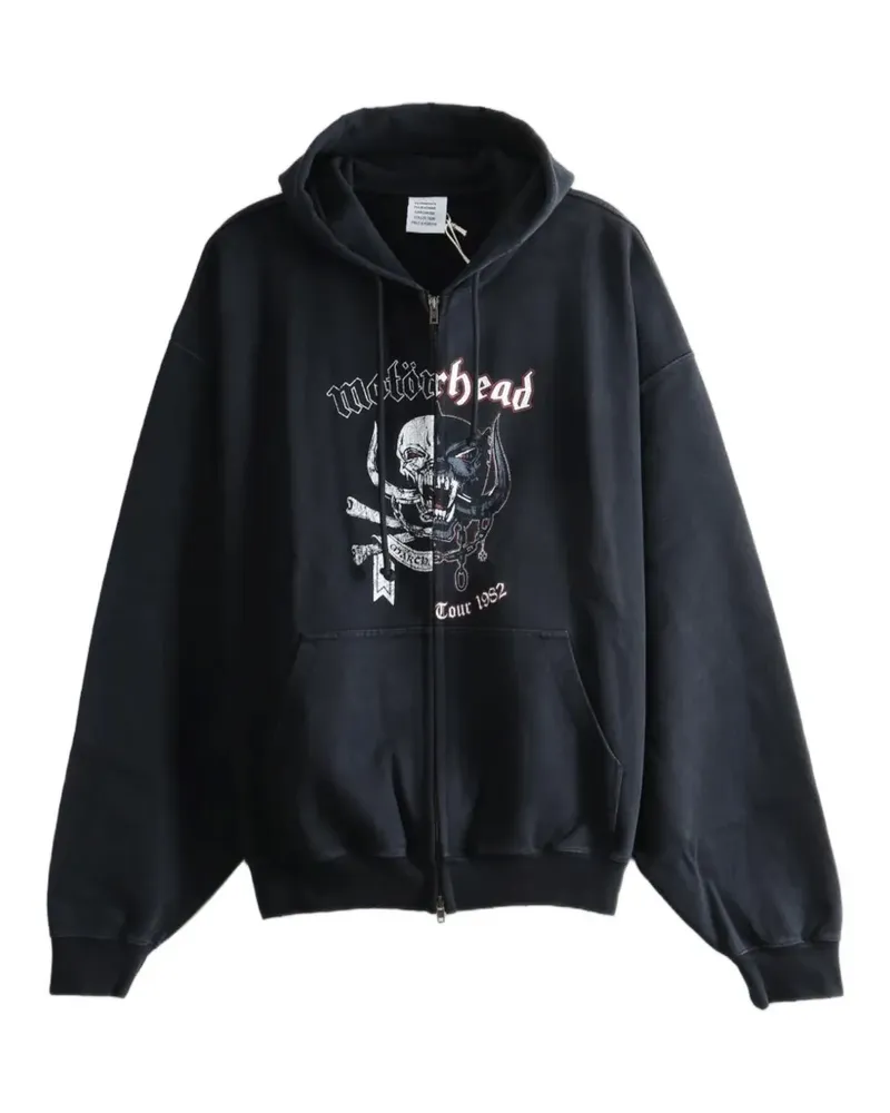 VETEMENTS x Motorhead zip-up hoodie - Schwarz Schwarz