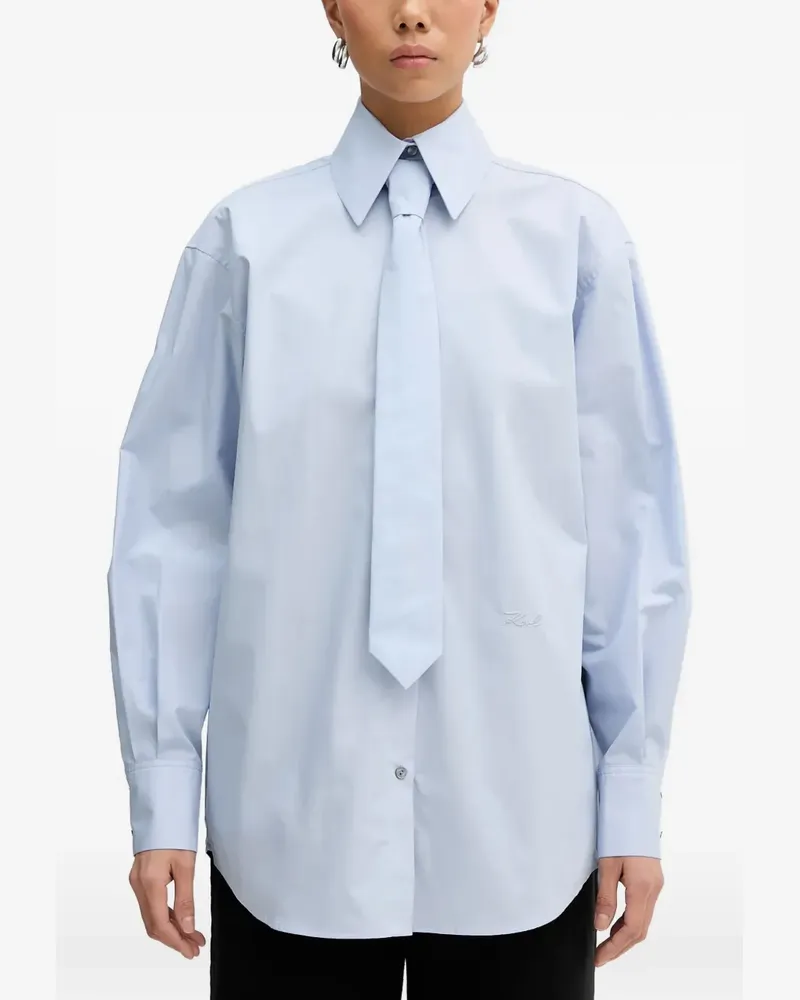 Karl Lagerfeld tie buttoned shirt - Blau Blau