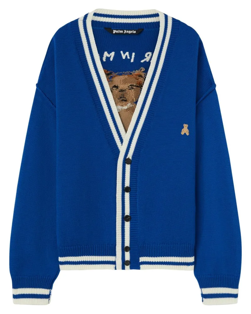 Palm Angels Bear In Mind Cardigan - Blau Blau