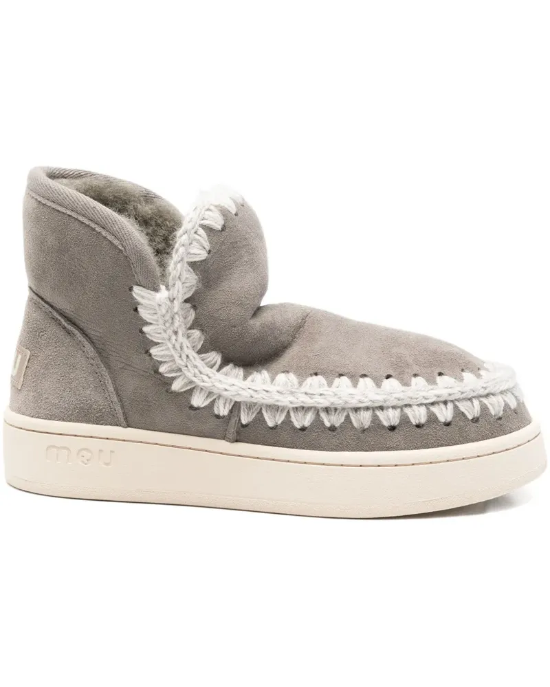 Mou Wildlederstiefel mit Flechtbesatz - Grau Grau