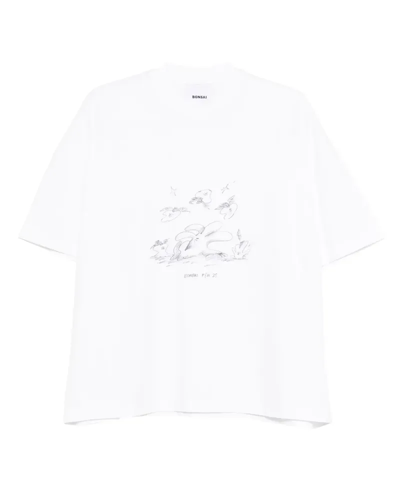BONSAI T-Shirt mit grafischem Print - Weiß Weiß