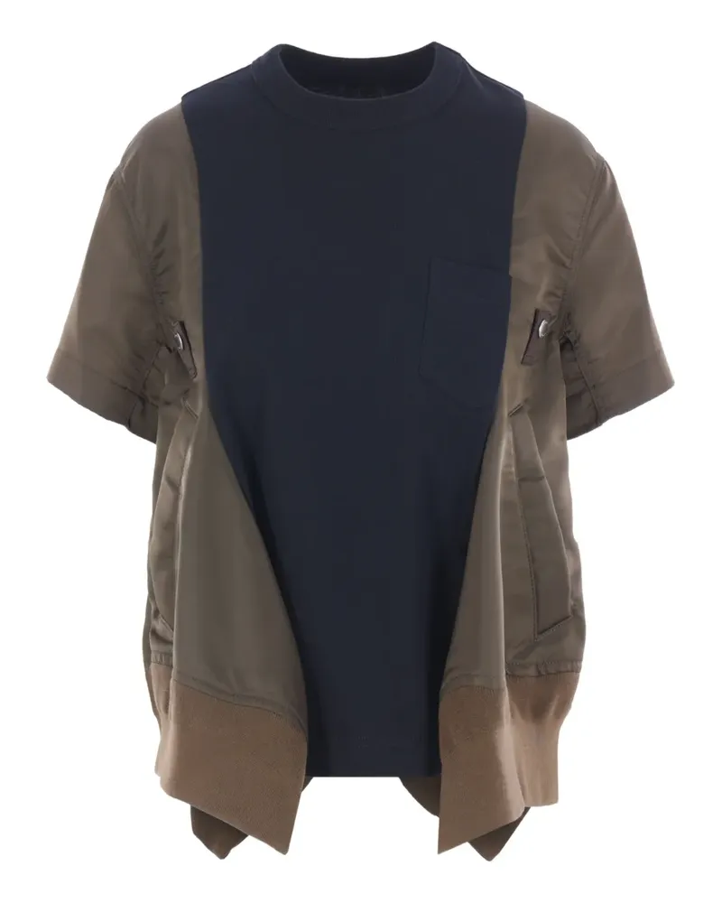 Sacai T-Shirt mit Einsätzen - Grün Grün