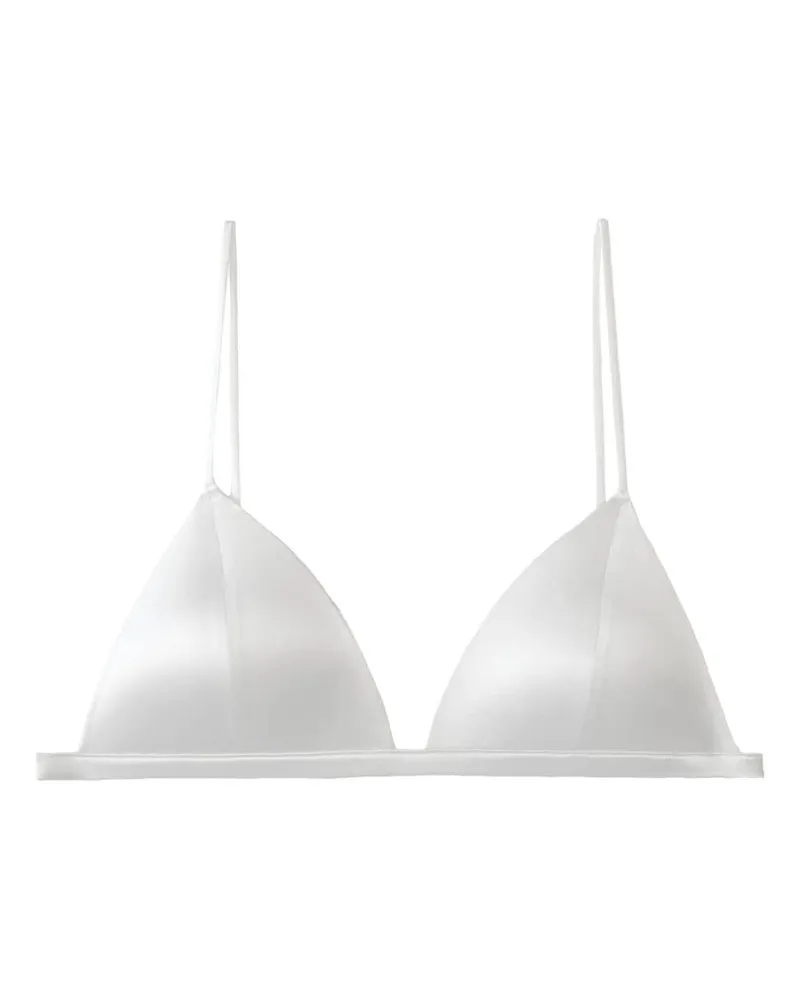 Fleur Du Mal Molded Luxe Triangel-BH - Weiß Weiß