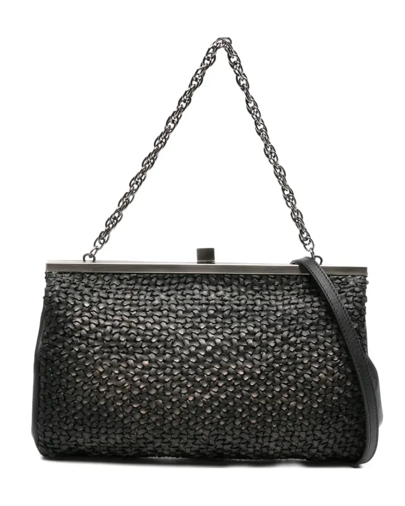 Reptile's House Clutch mit gewebter Kette - Schwarz Schwarz
