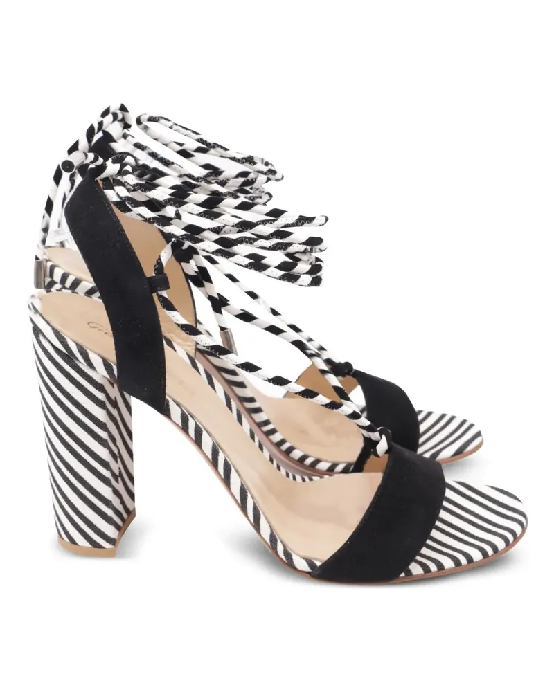 Gianvito Rossi Gestreifte Riemchensandalen - Weiß Weiß
