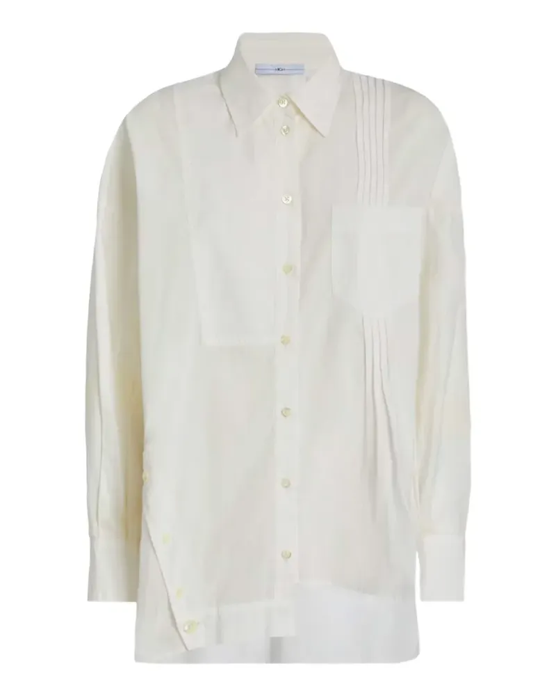 HIGH asymmetric pintuck-detail shirt - Weiß Weiß
