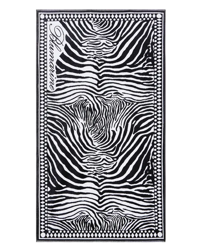 Blumarine Strandtuch mit Zebra-Print - Schwarz Schwarz