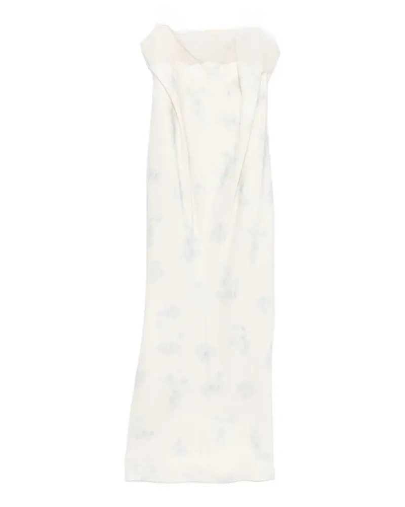Carven Midikleid mit Blumenprint - Nude Nude