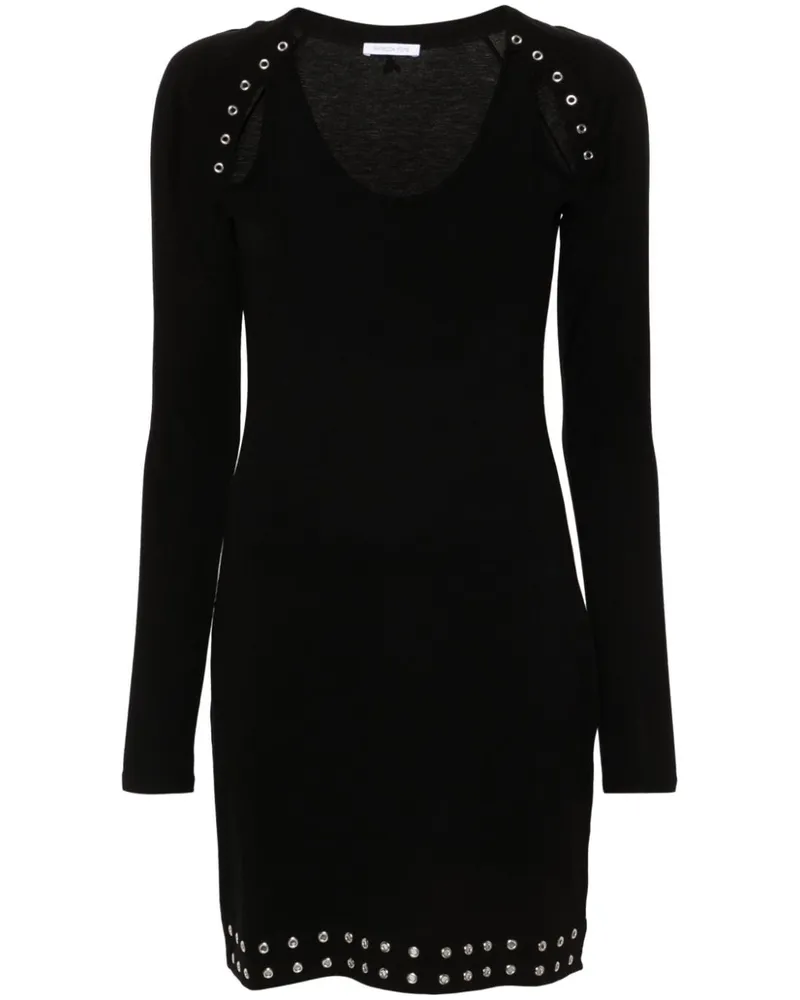 Patrizia Pepe Minikleid mit Ösen - Schwarz Schwarz