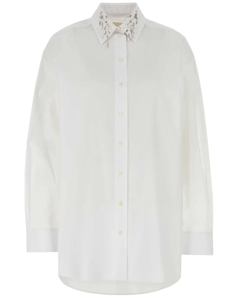 Givenchy Oversized-Hemd mit Paillettenkragen - Weiß Weiß