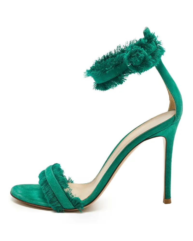 Gianvito Rossi Caribe Portofino Sandalen mit Fransen - Grün Grün