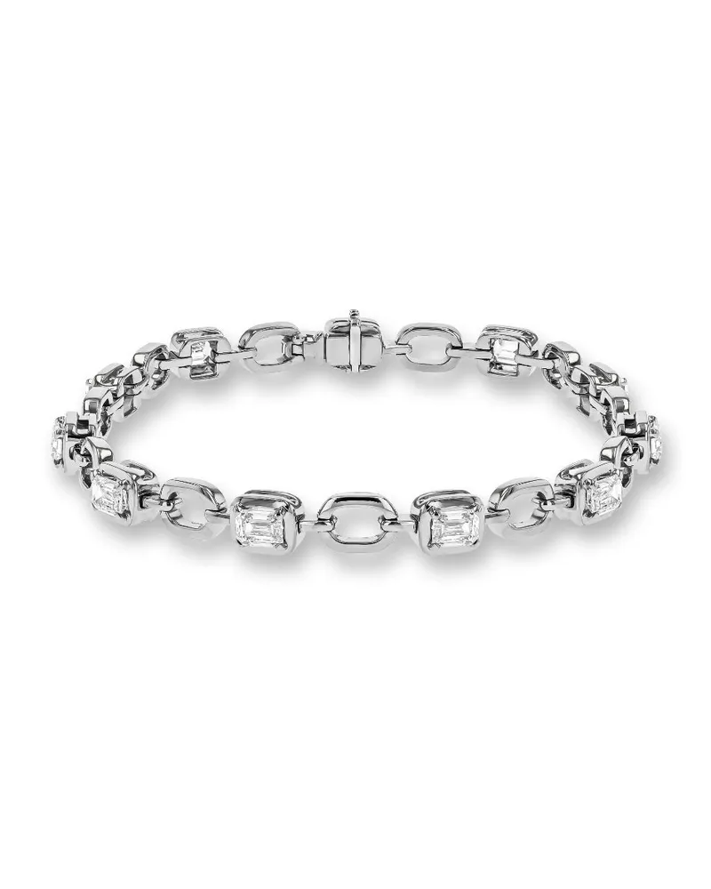 Pragnell 18kt white gold Skimming Stone diamond bracelet Silber