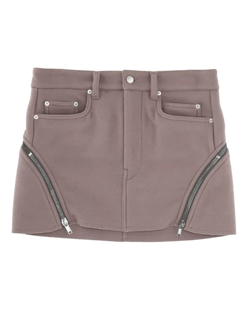 Rick Owens zip-detail wool mini skirt - Rosa Rosa