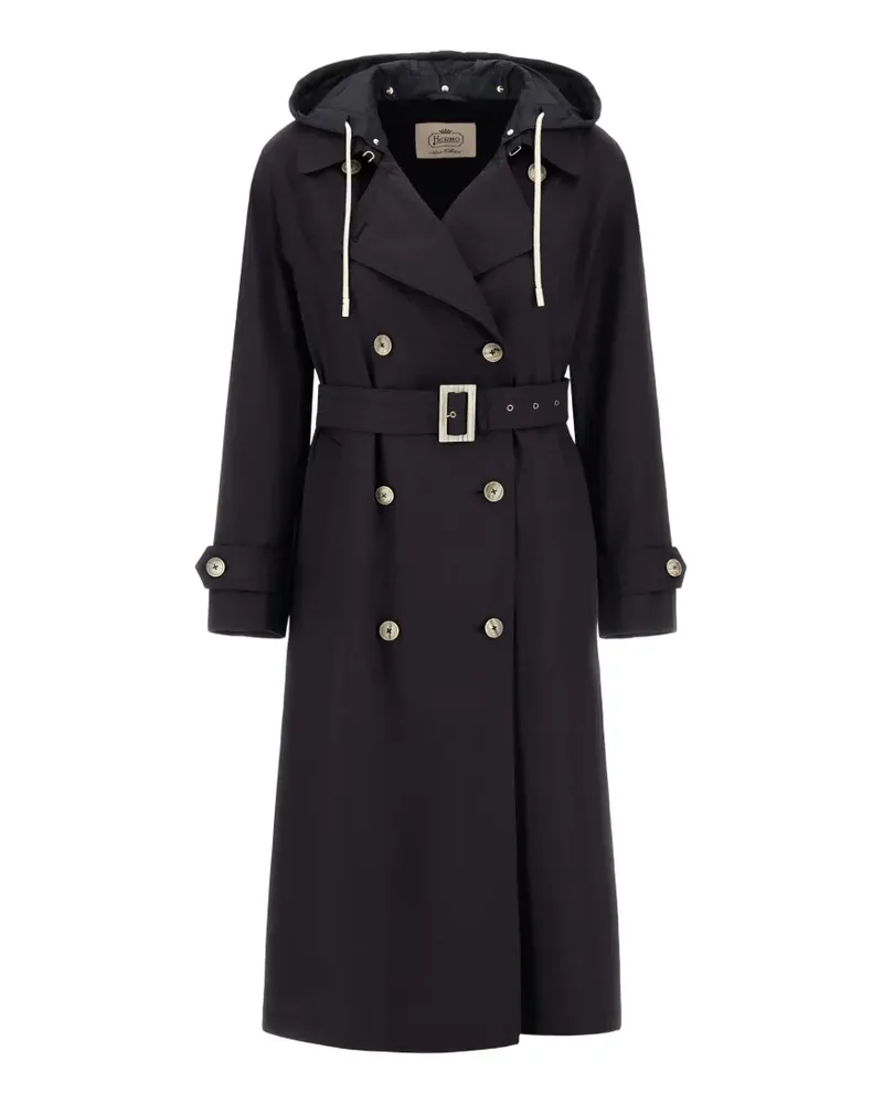Herno hooded belted coat - Schwarz Schwarz