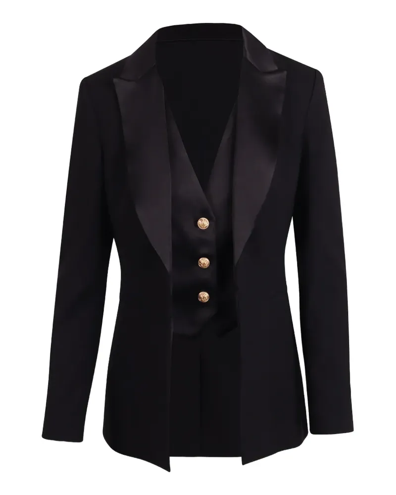 Alice + Olivia Alton Blazer mit Satinrevers - Schwarz Schwarz