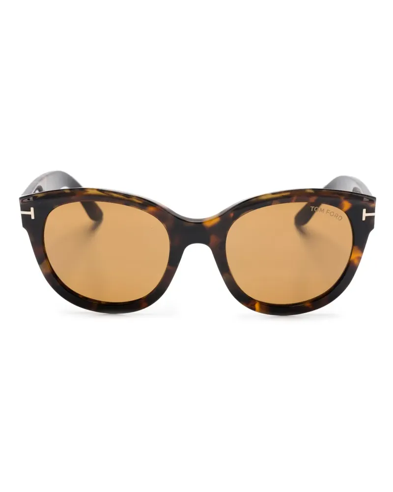 Tom Ford Tamara Sonnenbrille mit Oversized-Gestell - Braun Braun