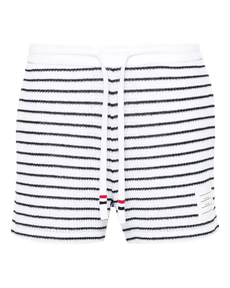Thom Browne Gestreifte Shorts mit Kordelzug - Weiß Weiß