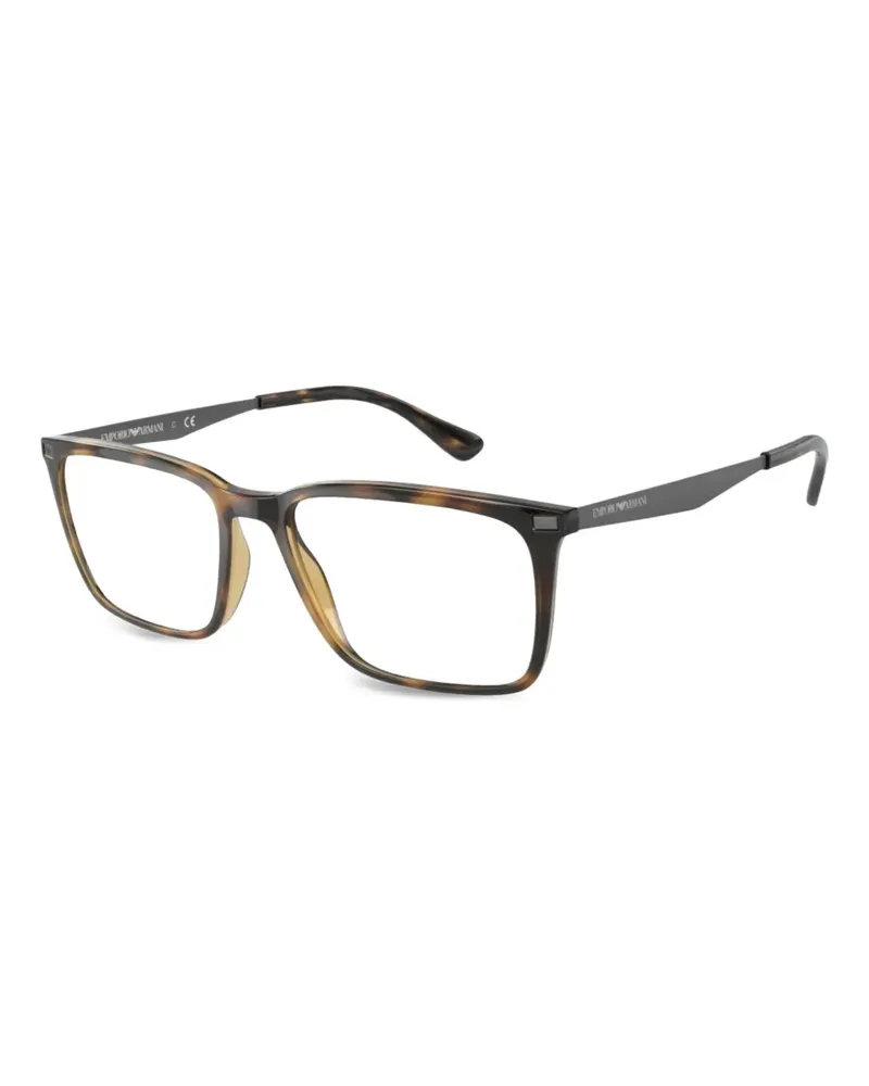 Emporio Armani Brille mit eckigem Gestell - Braun Braun