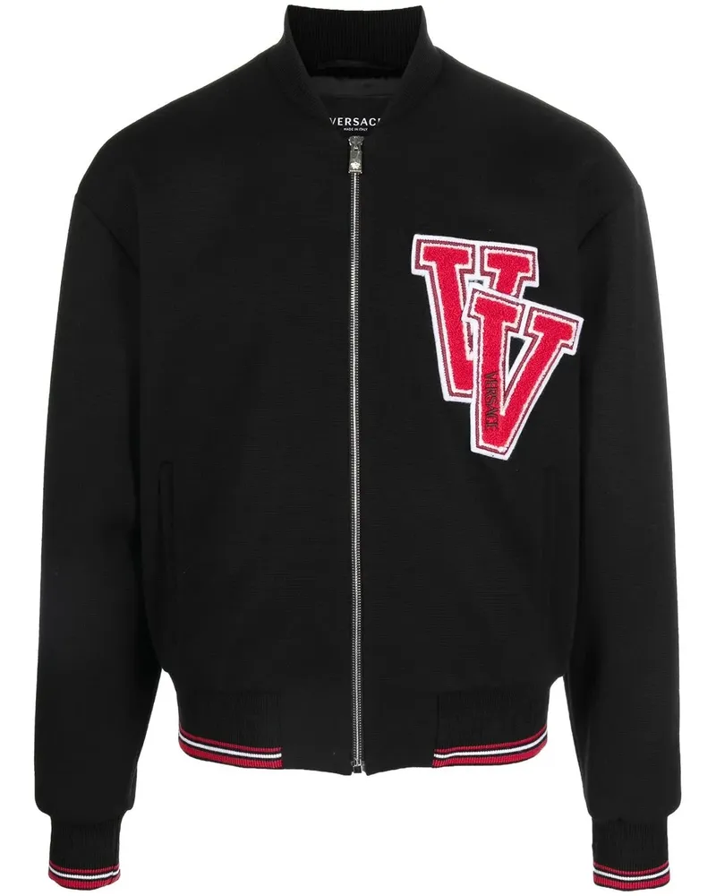 Versace Bomberjacke mit College-Logo - Schwarz Schwarz