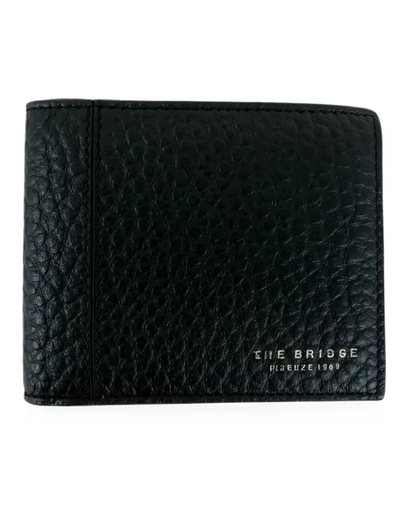The Bridge grained leather wallet - Schwarz Schwarz