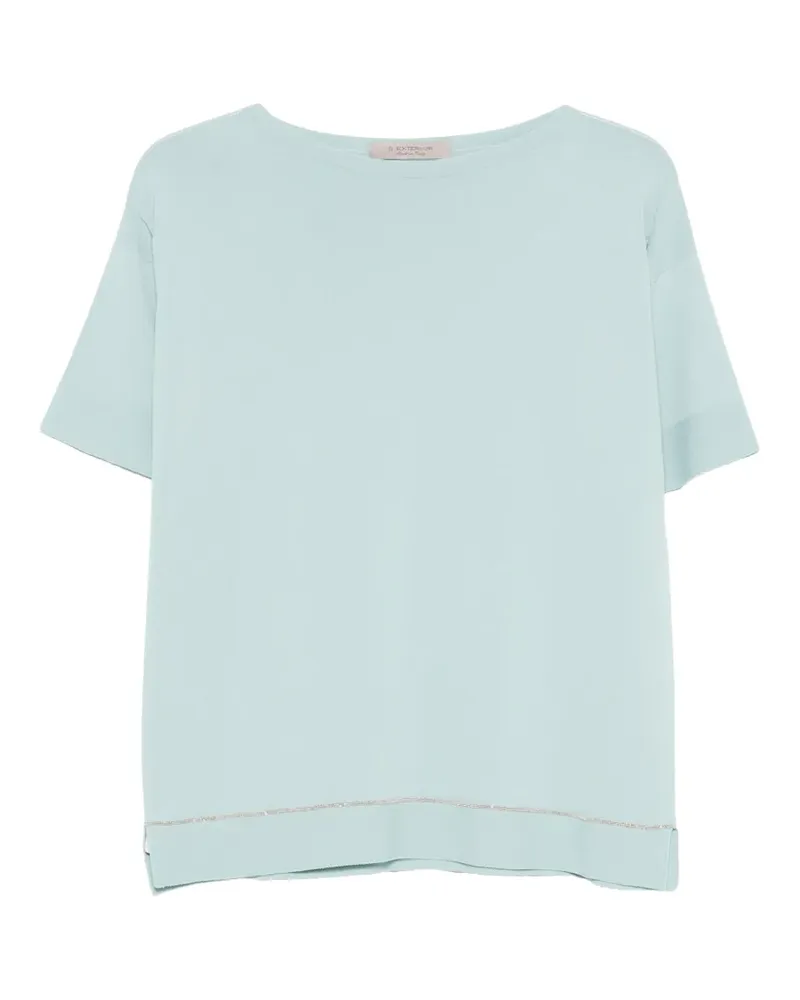 D.EXTERIOR embellished short-sleeve top - Blau Blau