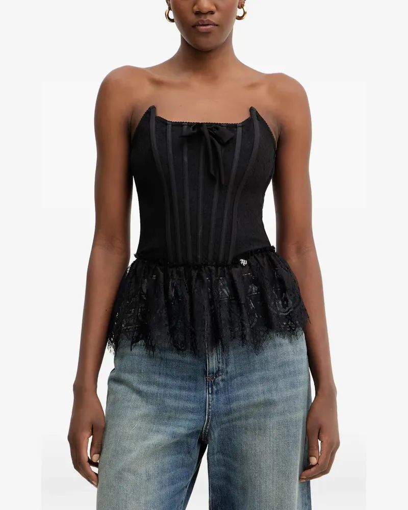 Aniye By Era Schößchen-Top mit Spitzenbesatz - Schwarz Schwarz