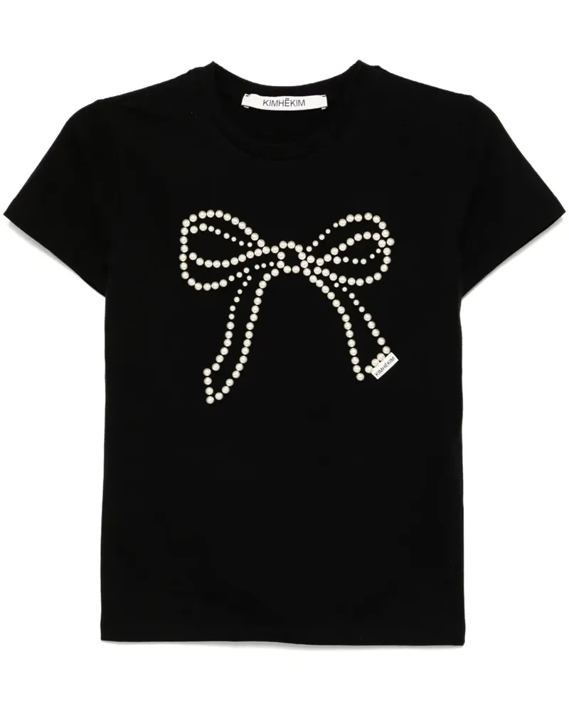 KIMHEKIM T-Shirt mit Perlen - Schwarz Schwarz