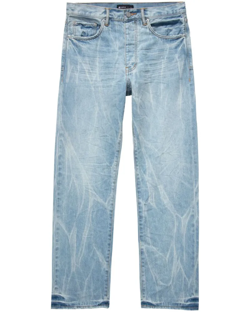 PURPLE BRAND Gerade Hose mit Batikmuster - Blau Blau