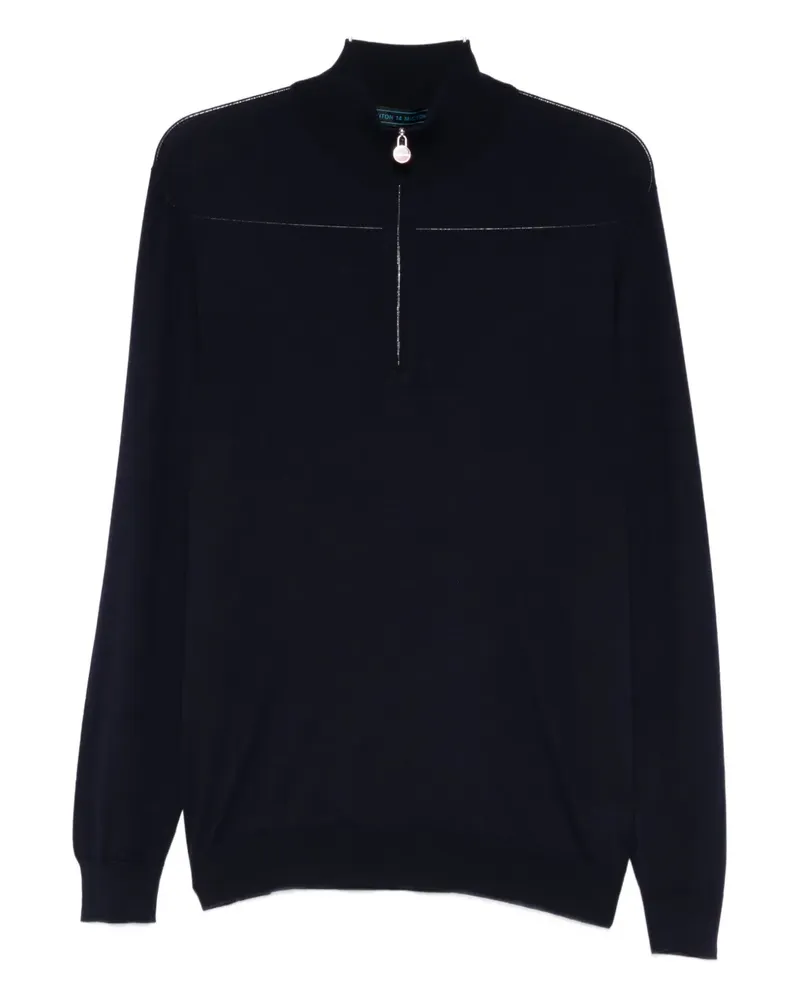 Kiton half-zip wool sweater - Blau Blau