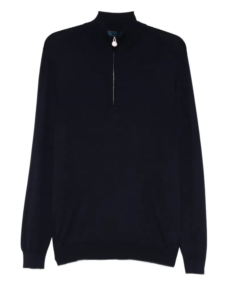 Kiton Pullover mit Reißverschluss - Blau Blau