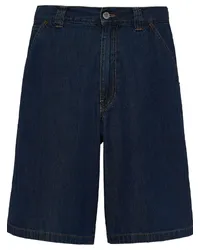 Prada Jeans-Bermudas mit Logo-Schild Blau