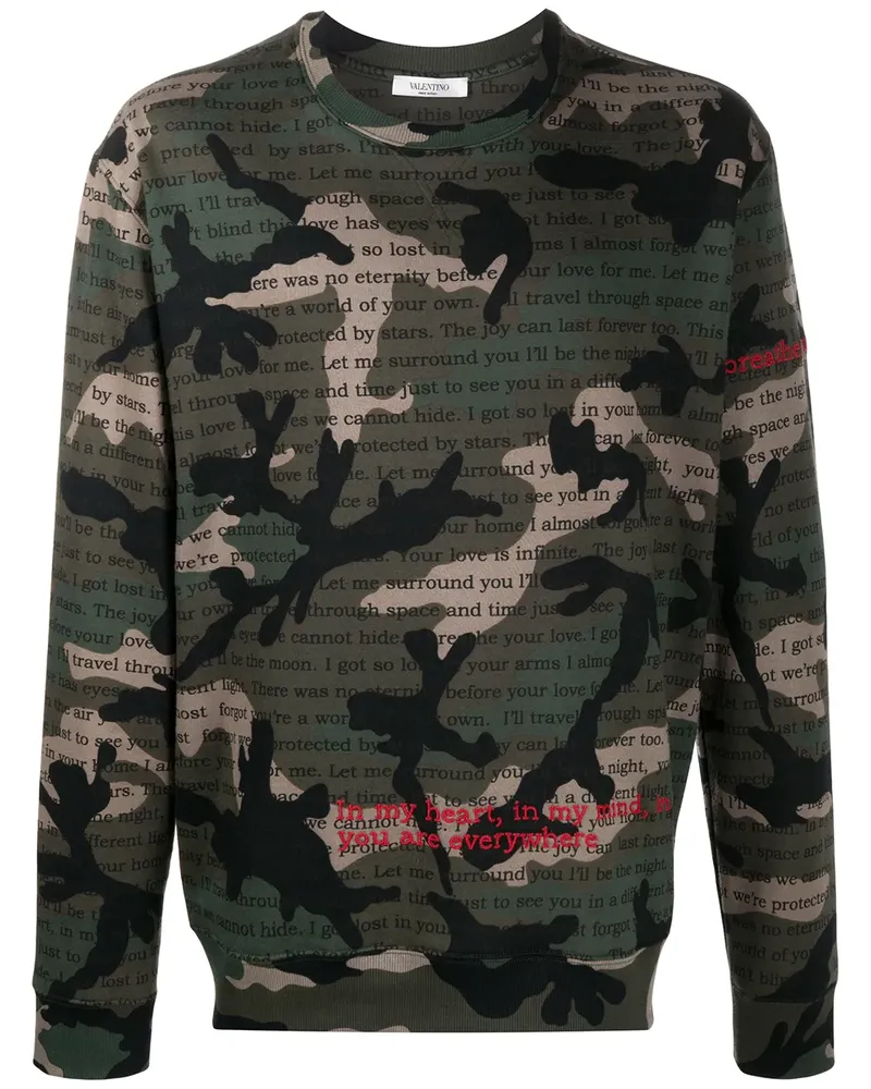 Valentino Garavani Sweatshirt mit "Camouflage Poetry"-Print - Grün Grün