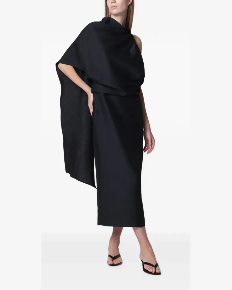 Róhe draped open-back midi dress - Blau Blau