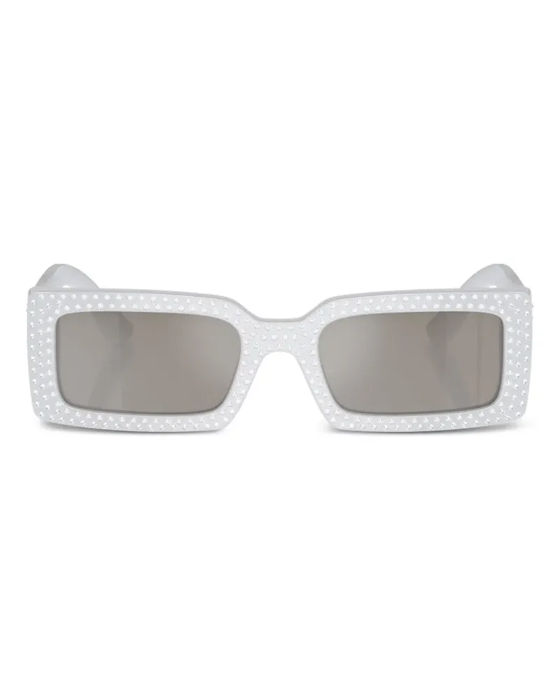 Dolce & Gabbana Eckige Sonnenbrille mit Kristallen - Grau Grau