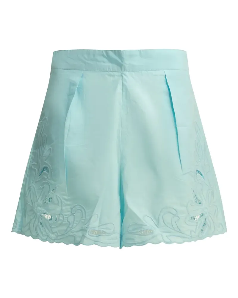 Juliet Dunn embroidered-scallop shorts - Blau Blau