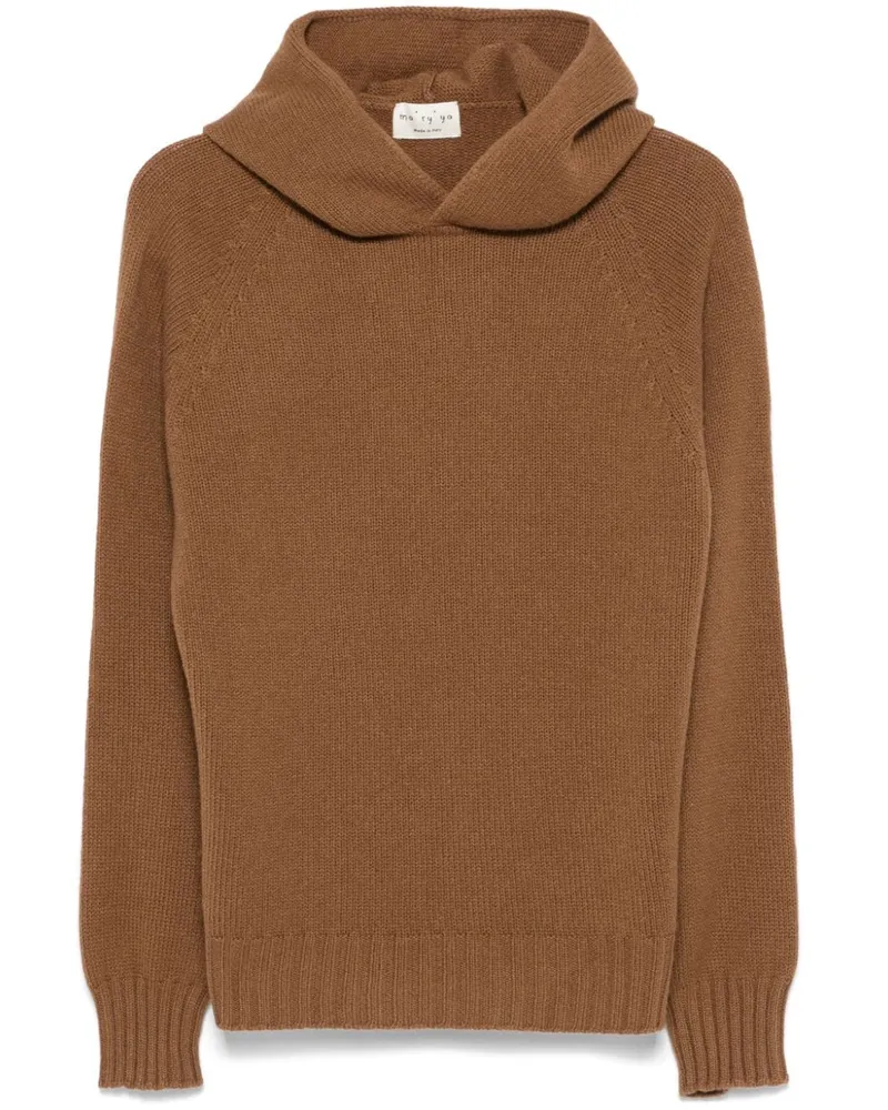 MA'RY'YA Gerippter Hoodie - Braun Braun