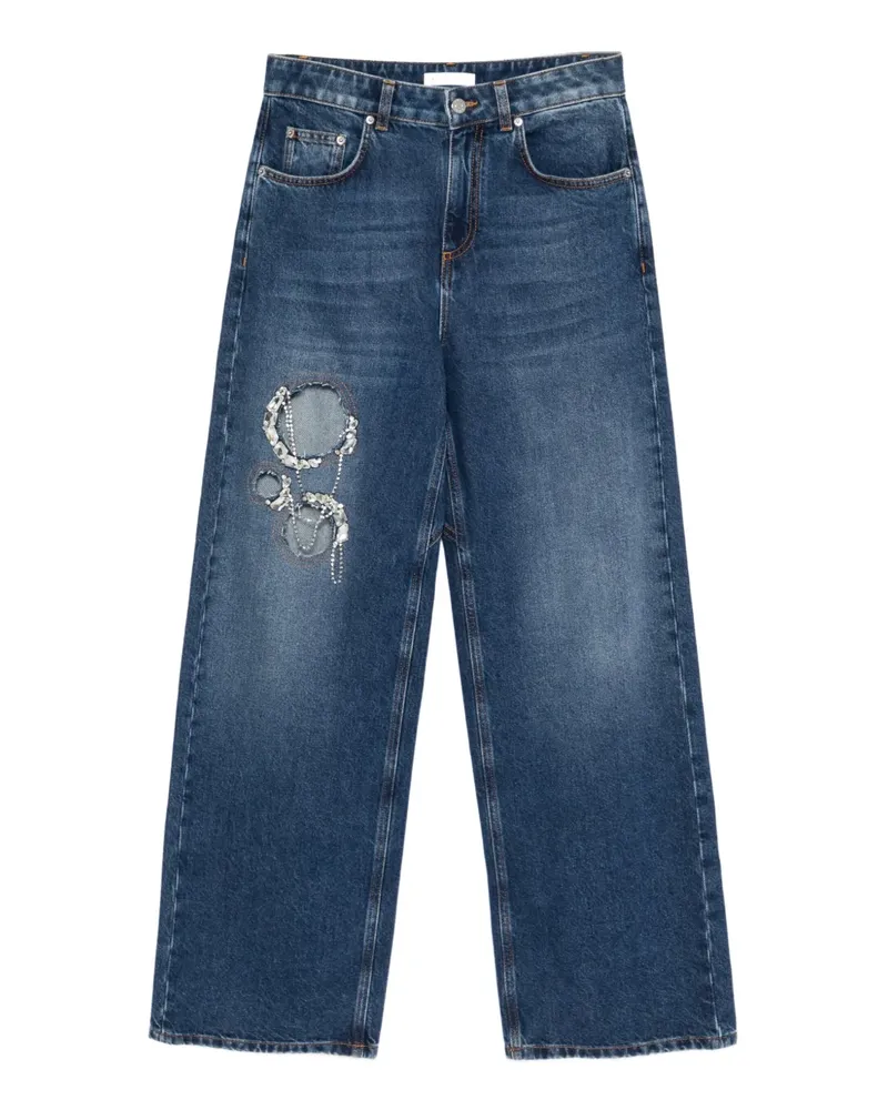 Area Jeans mit Kristallverzierung - Blau Blau